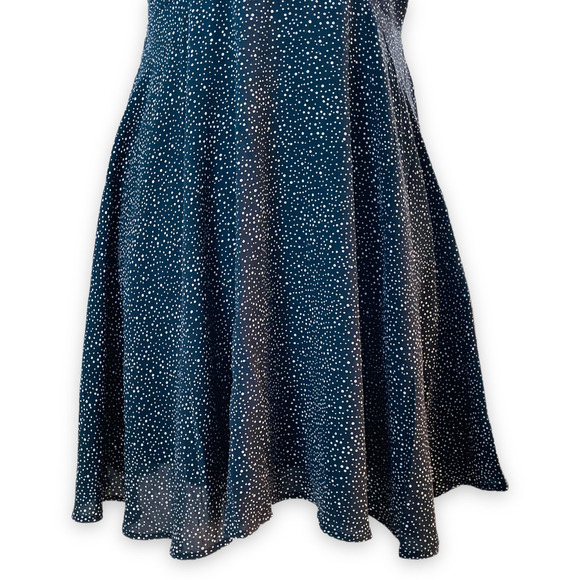 🍀 Paper Crane Women's Black White Polka Dot Halter Neck Fit & Flare Dress Size M - Picture 10 of 10